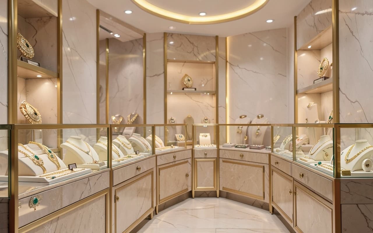 Inside the Shree Shyam Jewellers showroom